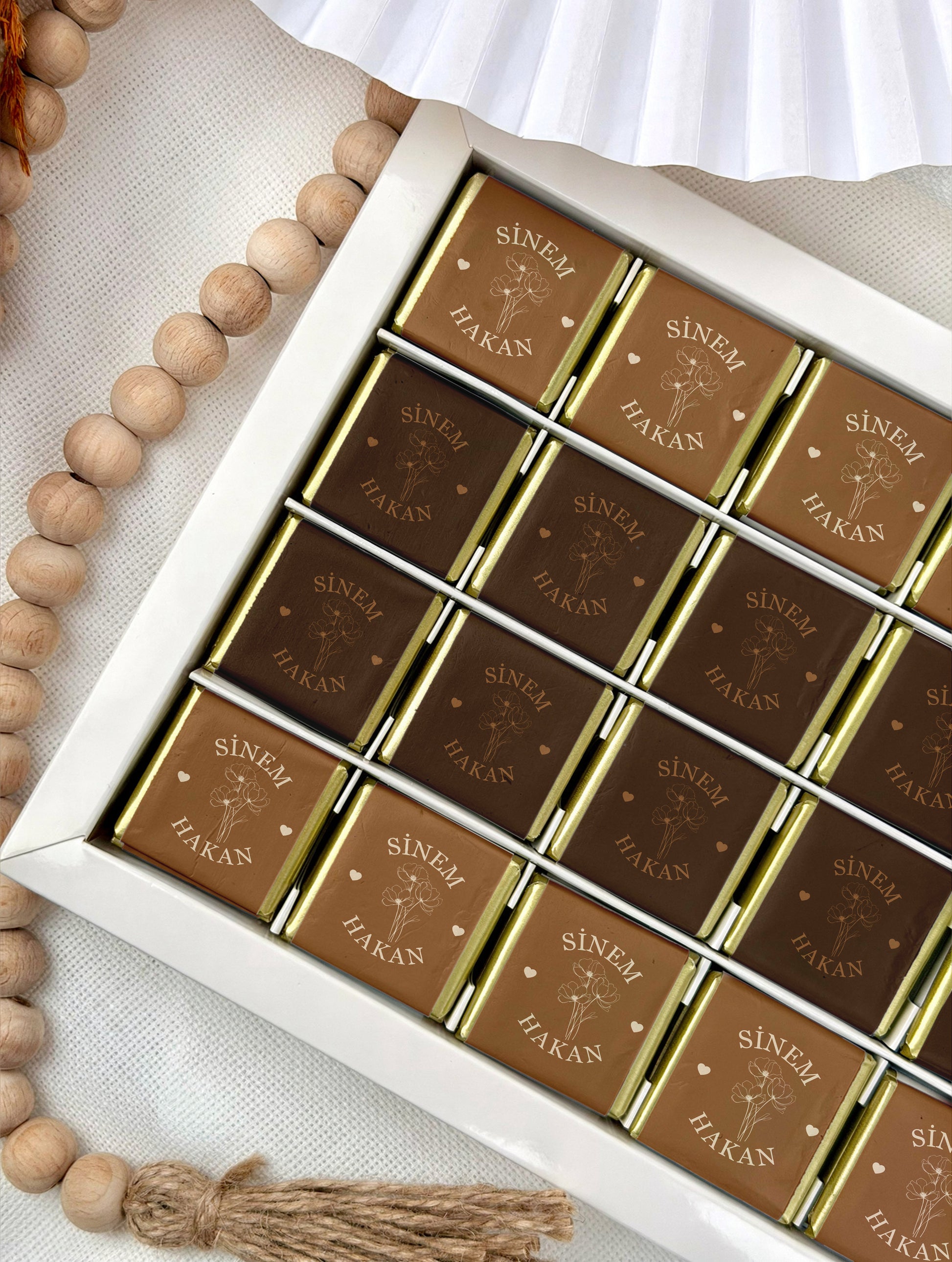 söz nişan çikolatası kişiye özel çikolata sunumu
