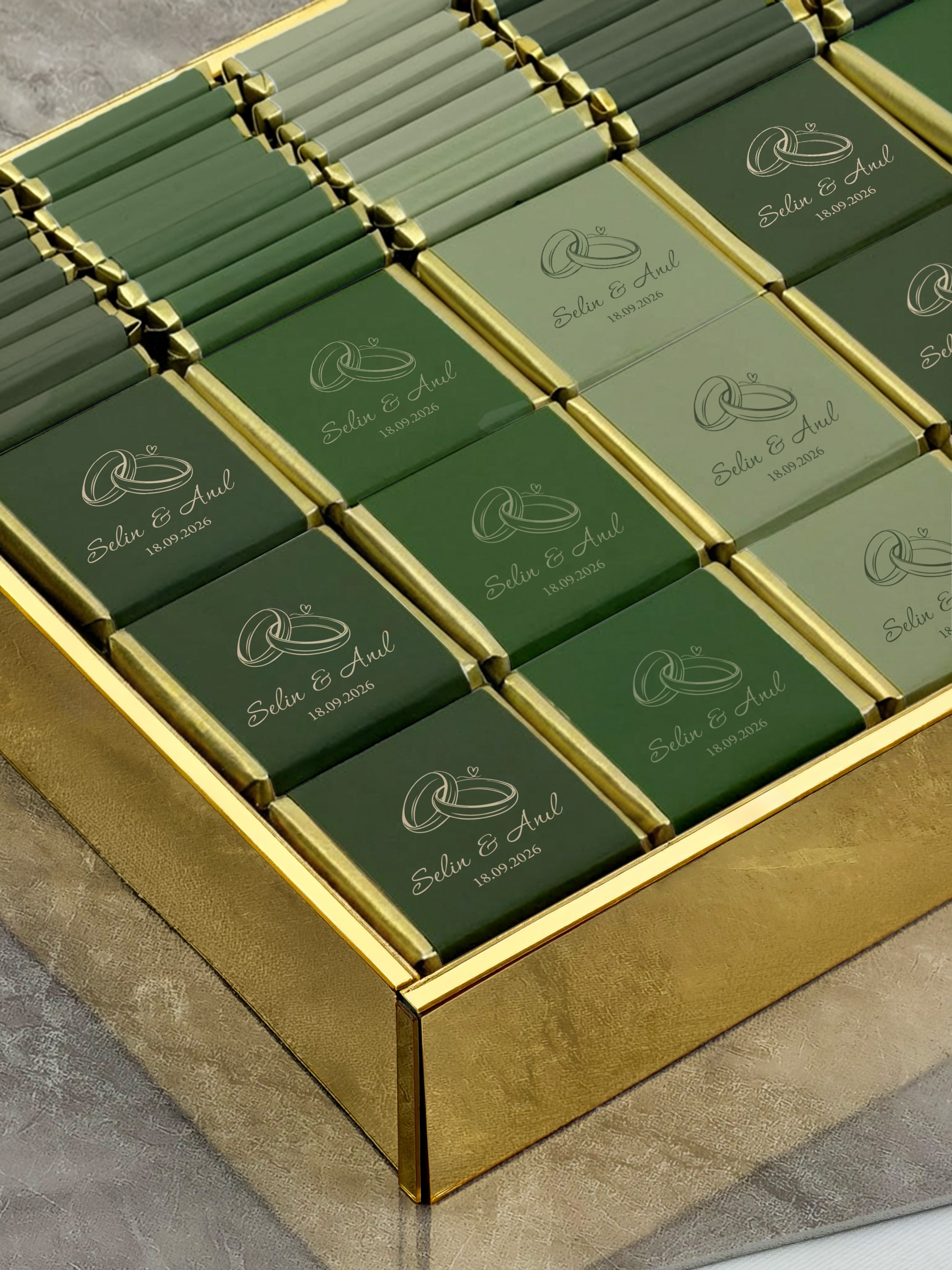 nişan çikolata kutusu isimli madlen nişan çikolatası
