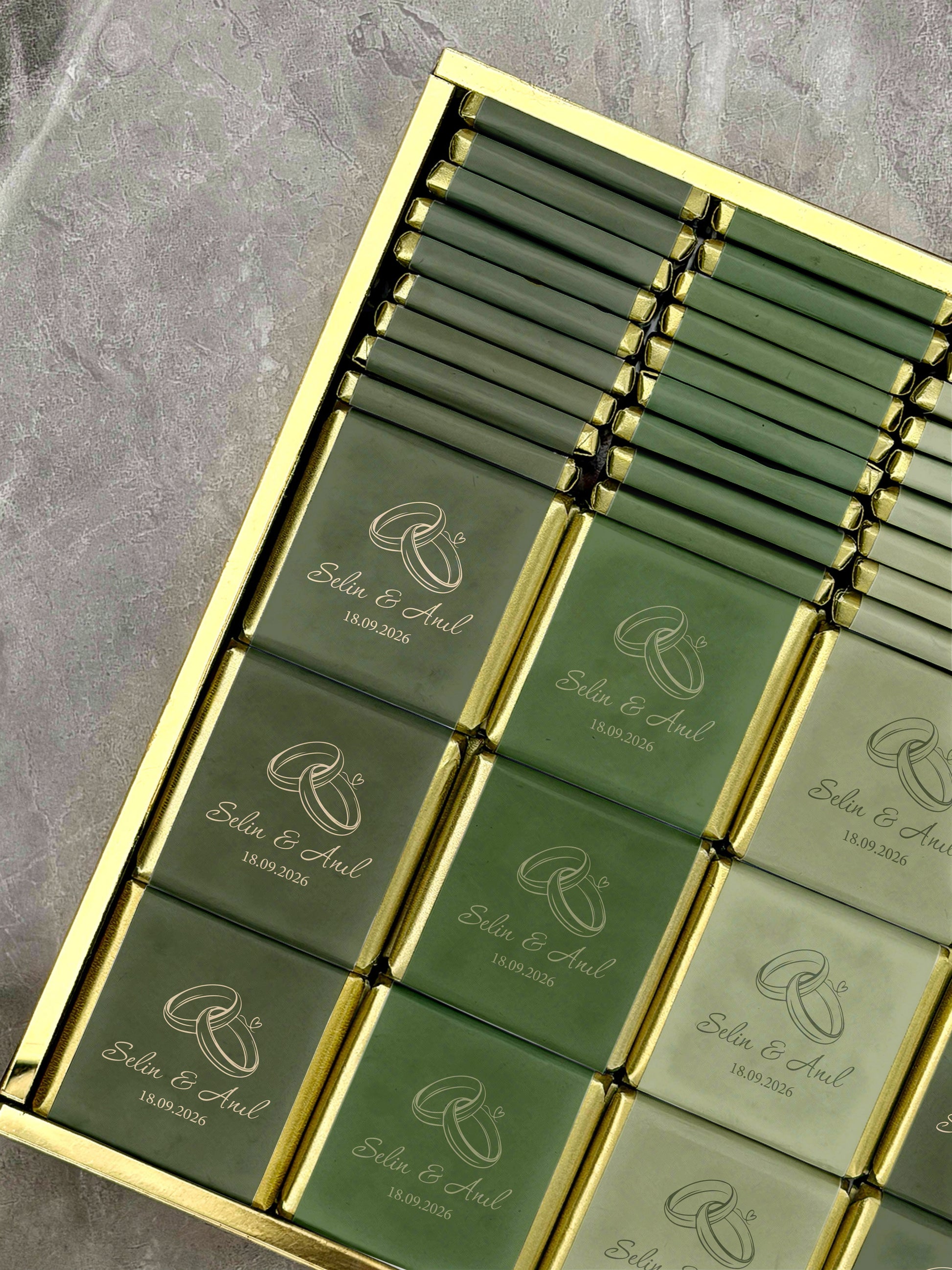 isimli nişan çikolatası madlen çikolata kutusu
