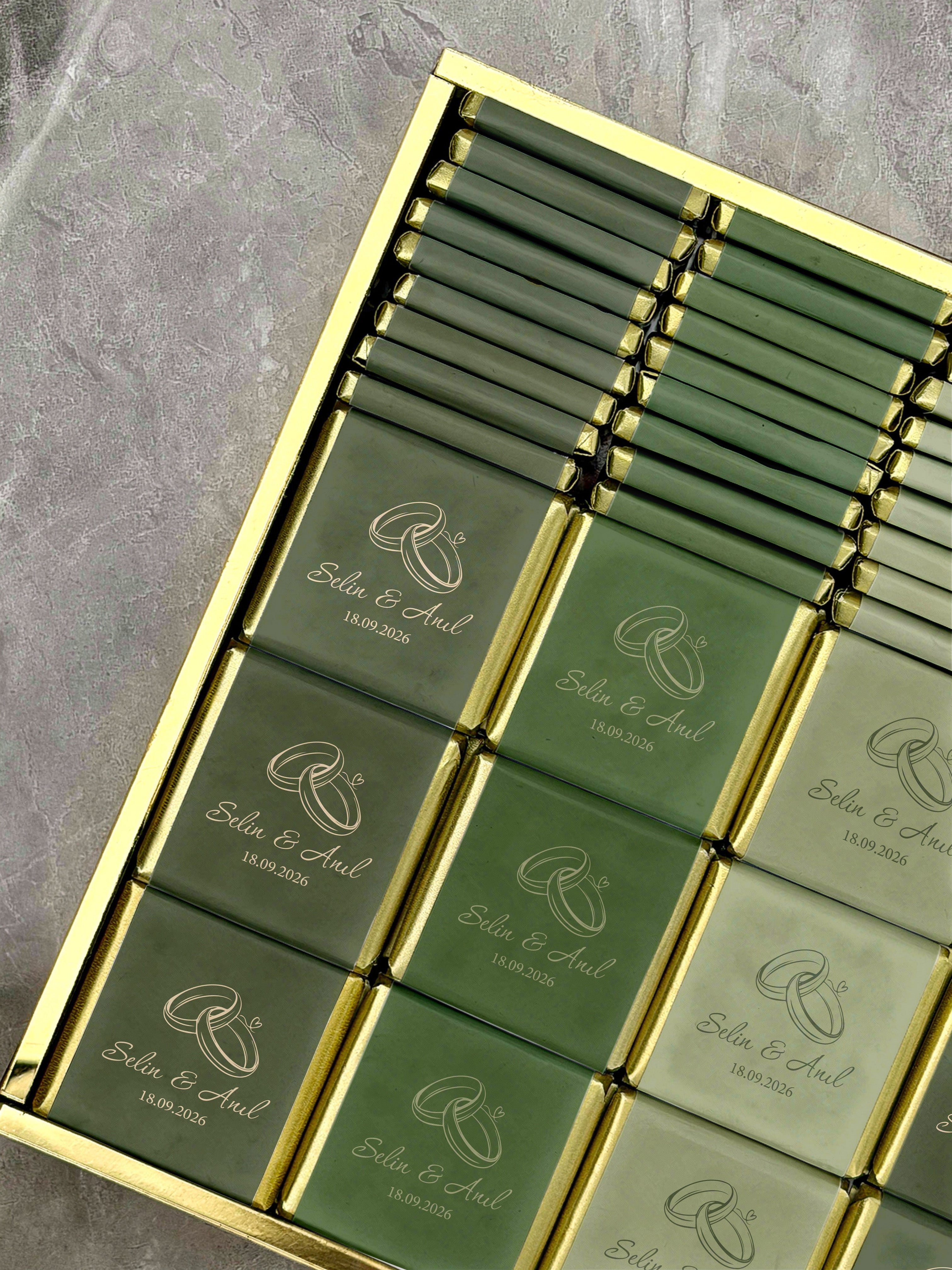 isimli nişan çikolatası madlen çikolata kutusu
